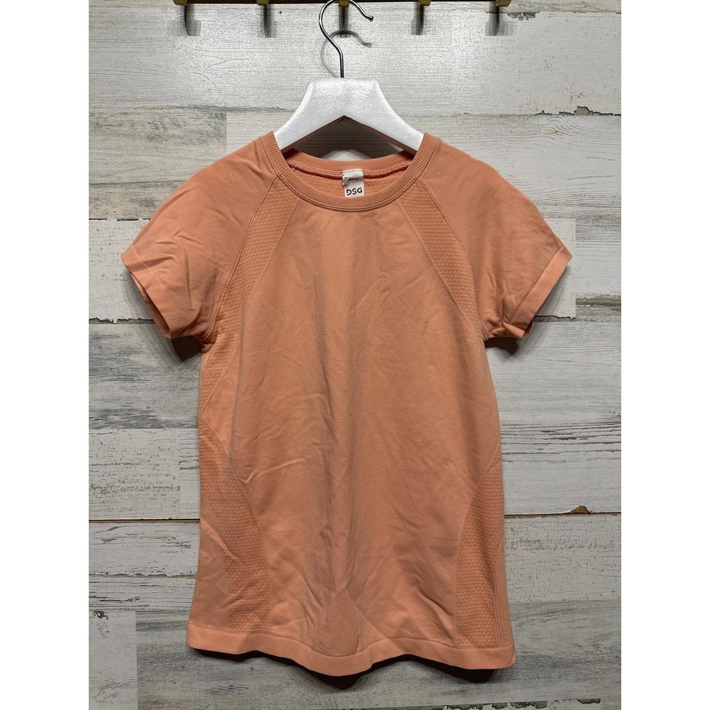 DSG Seamless Short Sleeve Shirt Kids Size S 8-9 Peach Athletic Tee EUC